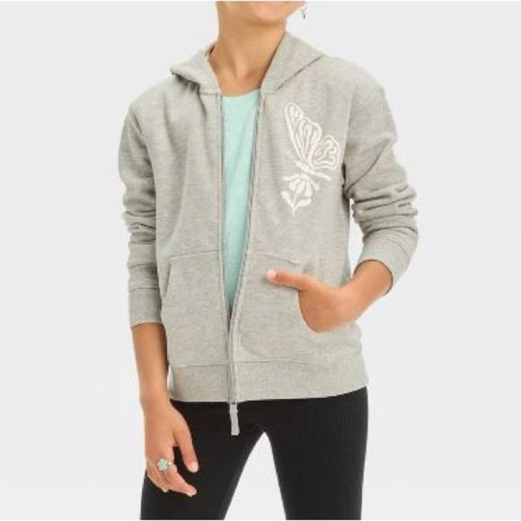 Cat & Jack - Toddler Girls' Zip-Up Fleece Hoodie Size XS (4/5) - Picture 1 of 8